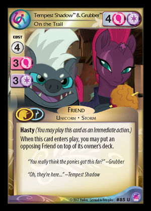 Tempest Shadow & Grubber, On the Trail